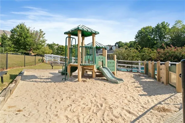 a view of swimming pool with a garden