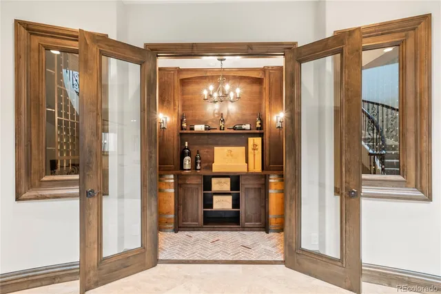 a view of a glass door door