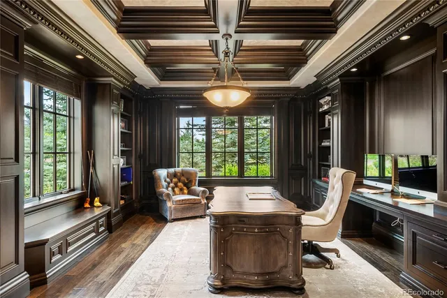 a living room with furniture fireplace and flat screen tv