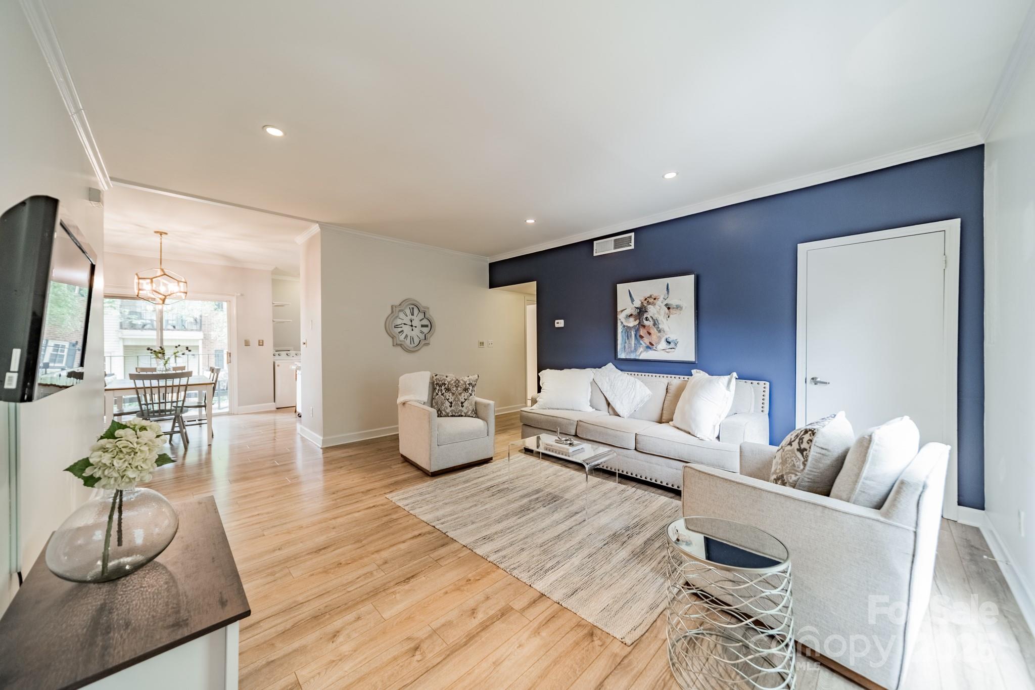 a living room with furniture