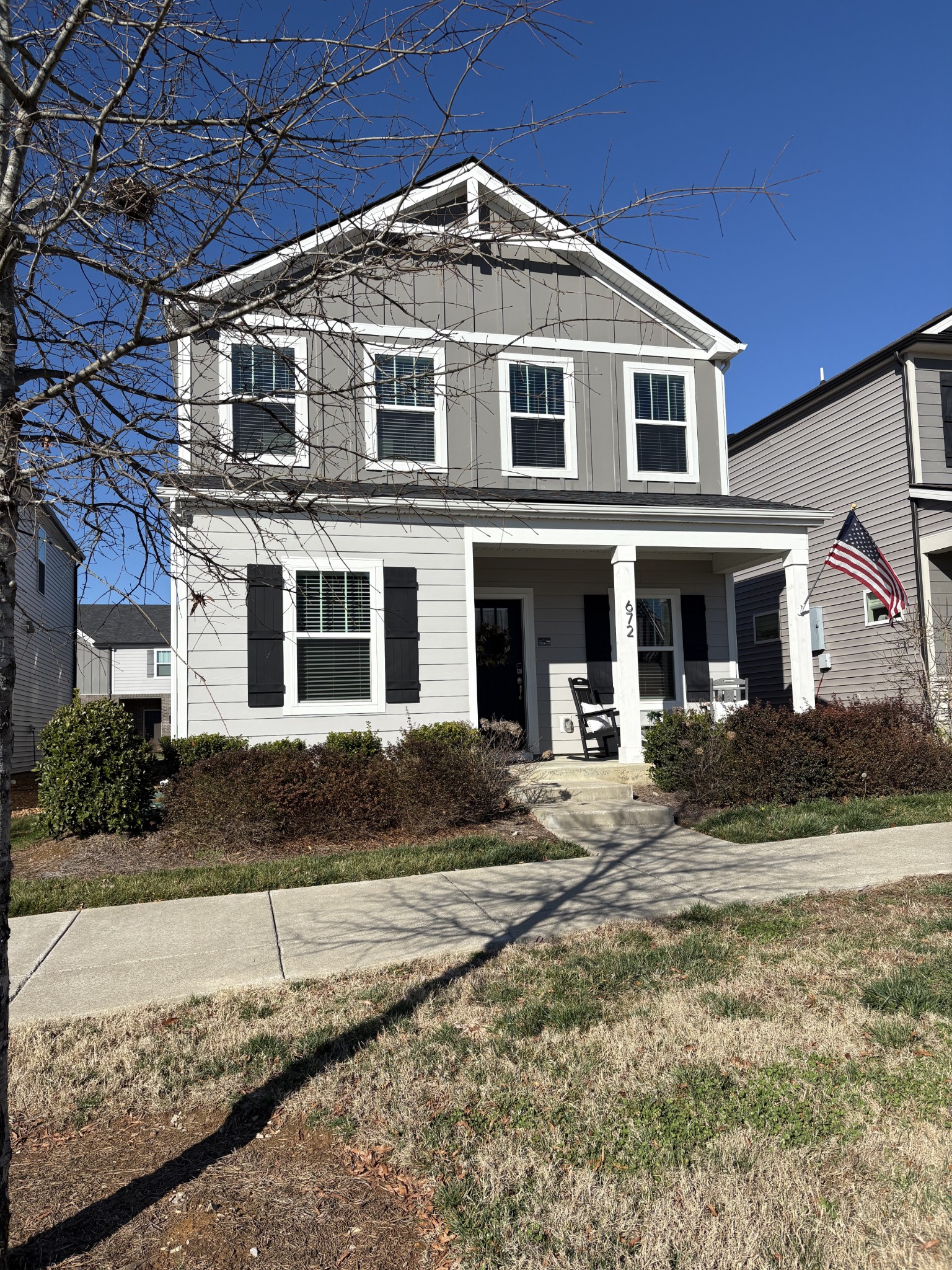 a front view of a house