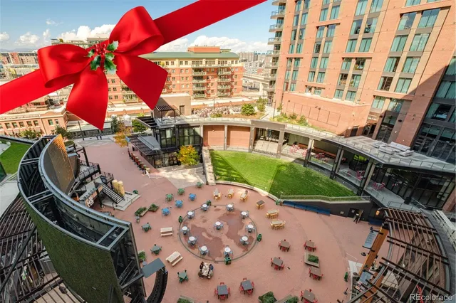 an aerial view of a balcony