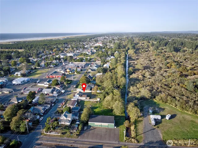 an aerial view of multiple house