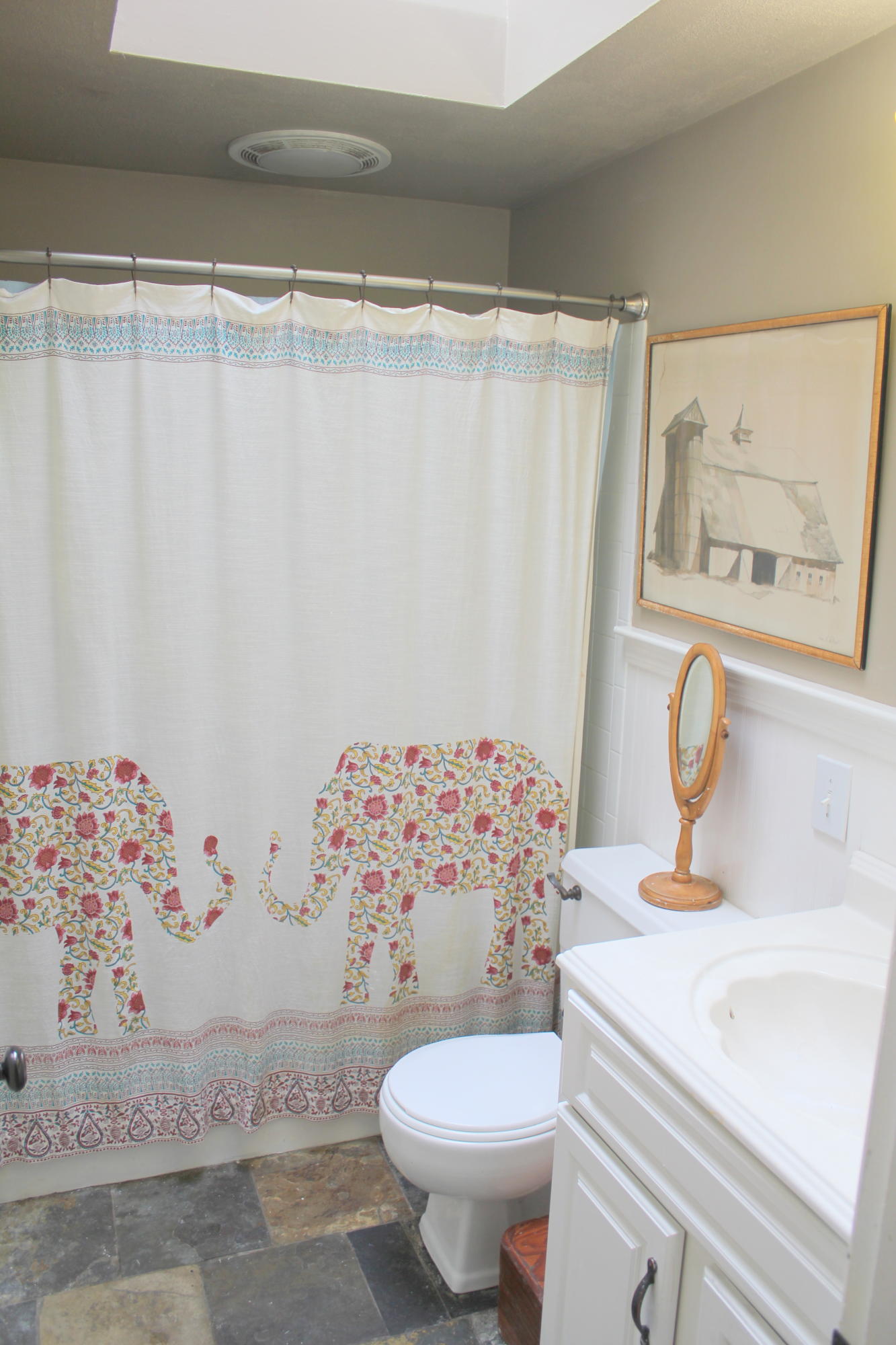 128 Turtleback Road Marstons Mills, MA 02648 - Photo 13 of 20 a bathroom with a sink toilet and shower curtain
