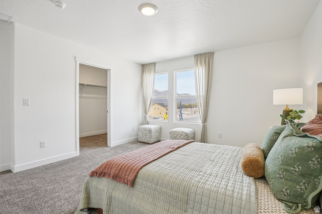 2097 North Ostler Peak Road, Unit 115 Heber City, UT 84032 - Photo 10 of 33 Carpeted room featuring a double window, recessed lighting, and a closet with shelving