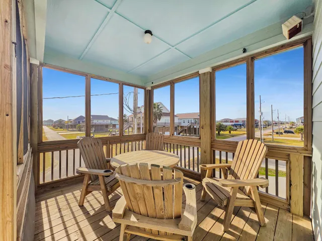 a view of a city from a balcony