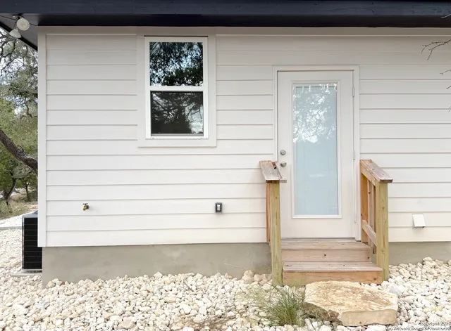a view of a door of the house