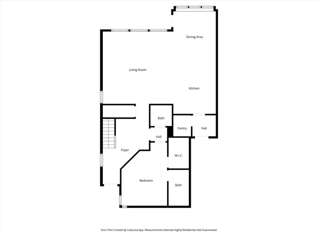 a picture of a bench in the window