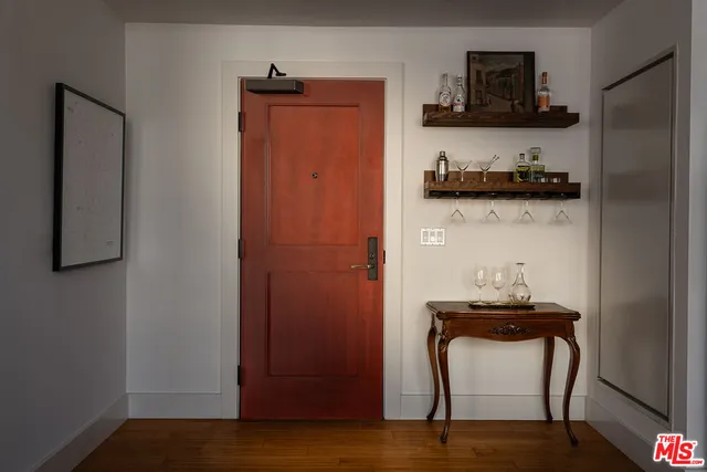 a dining room with table and chair