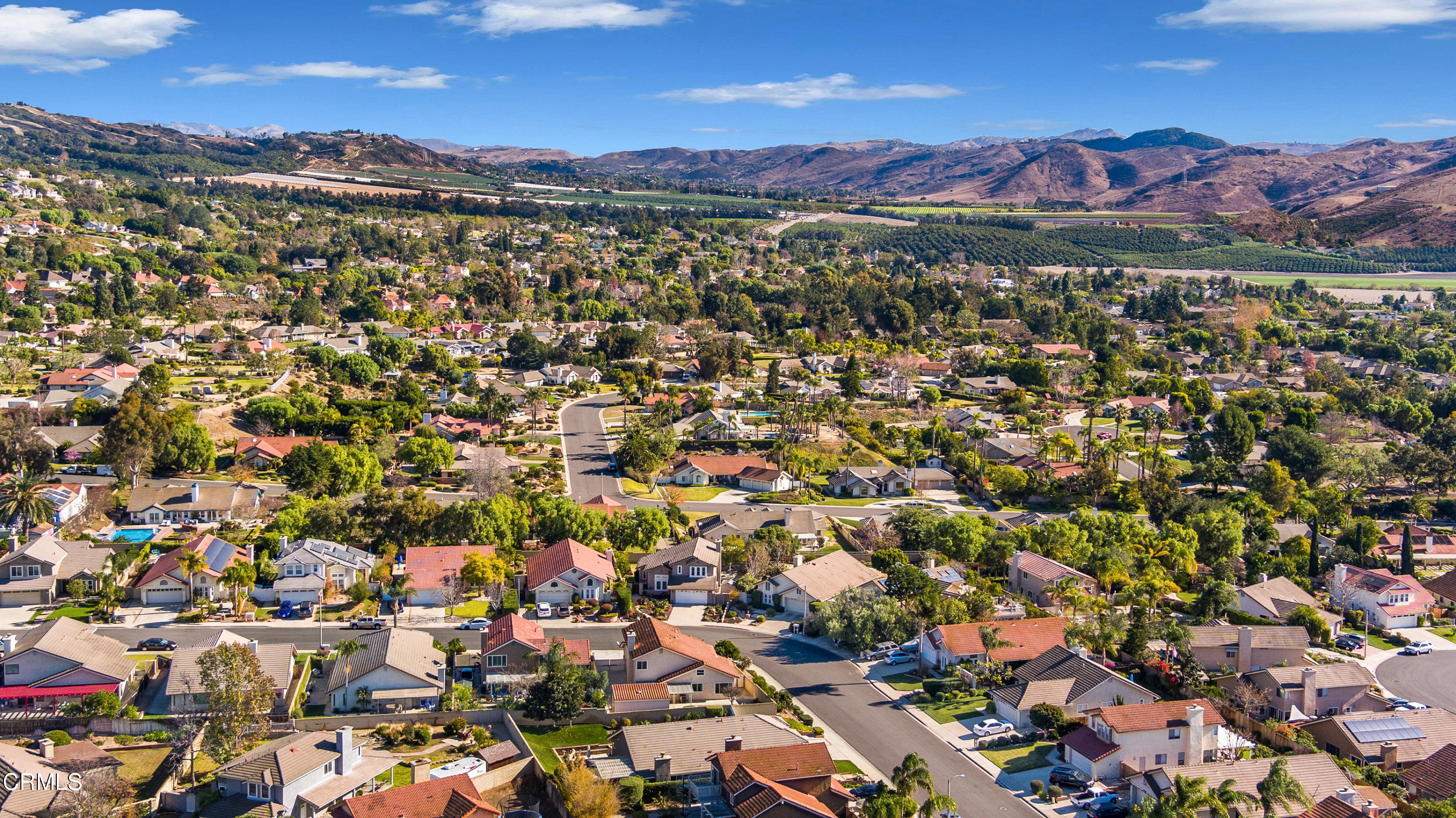 6025 Palomar Circle Camarillo, CA 93012 - Photo 33 of 35 an aerial view of residential house with parking and trees