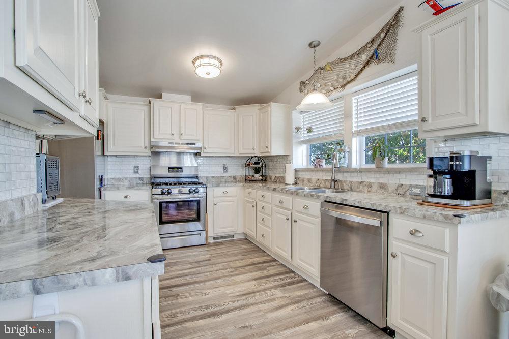 1125 Lorenzo Lane, Unit 274 Smyrna, DE 19977 - Photo 11 of 43 a kitchen with granite countertop a sink cabinets stainless steel appliances and a window