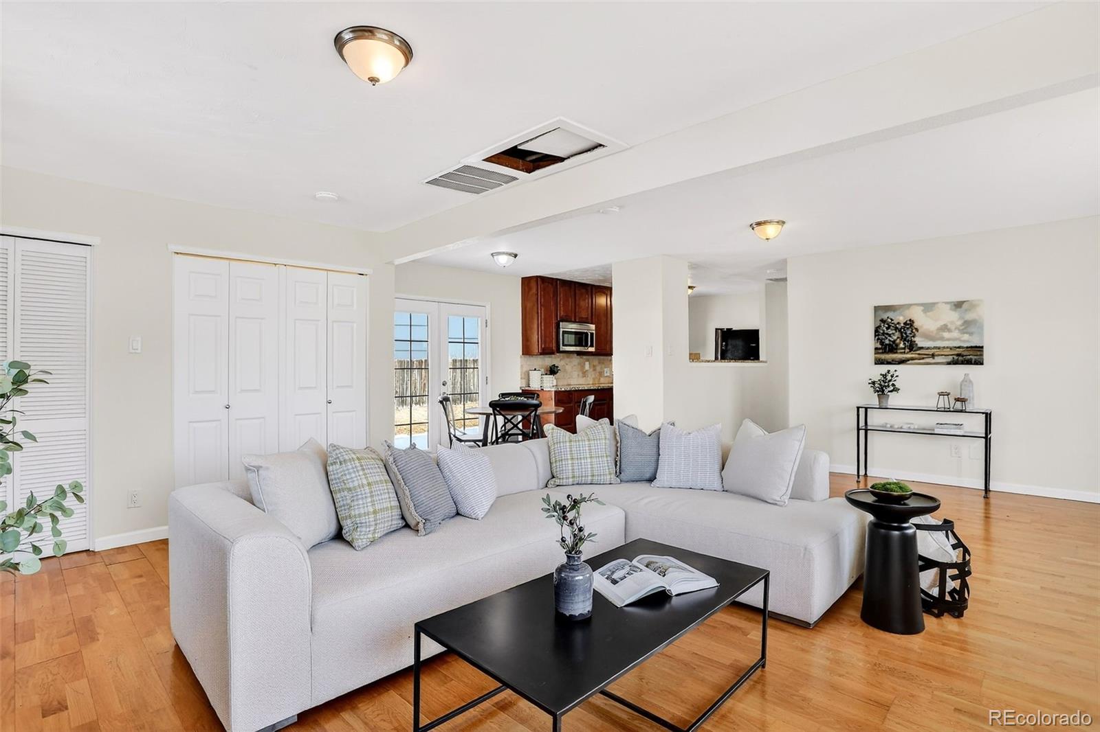 a living room with furniture