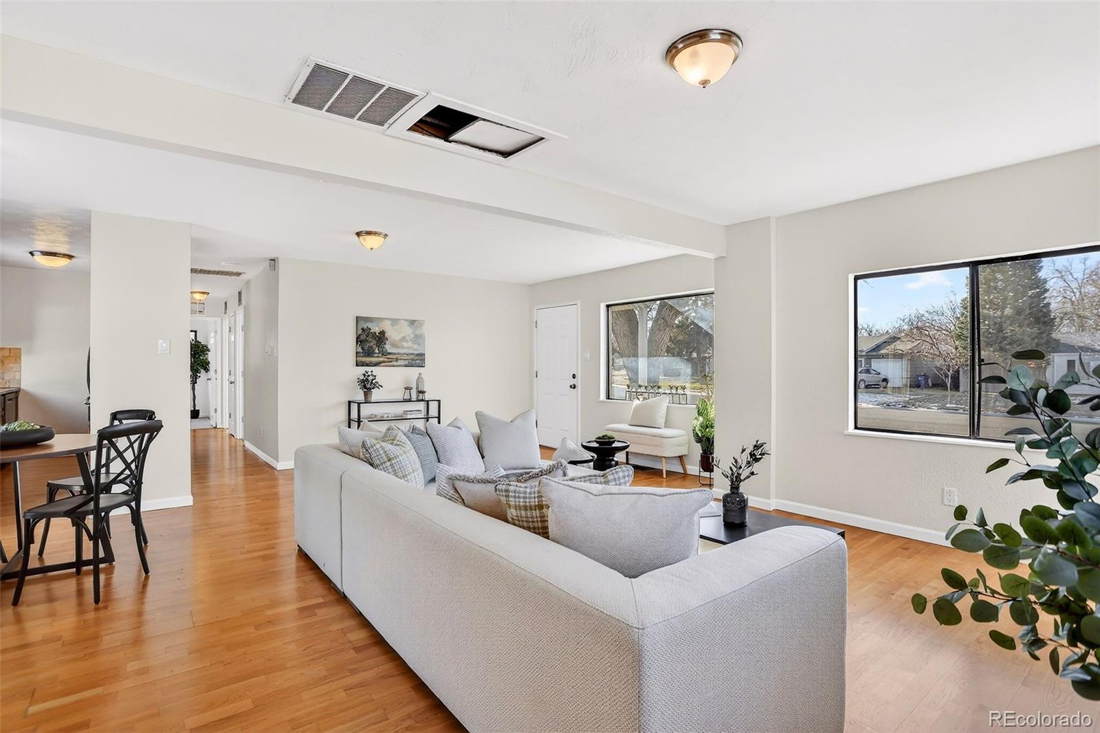 2836 South Grape Way Denver, CO 80222 - Photo 10 of 29 a living room with furniture and a potted plant
