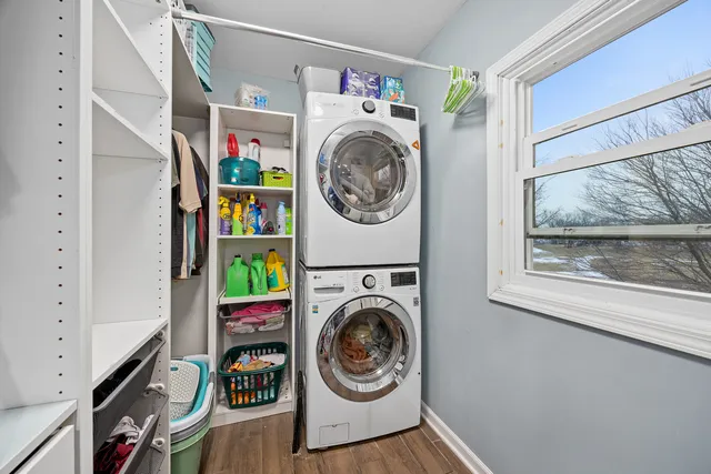 a view of washer and dryer in a utility room