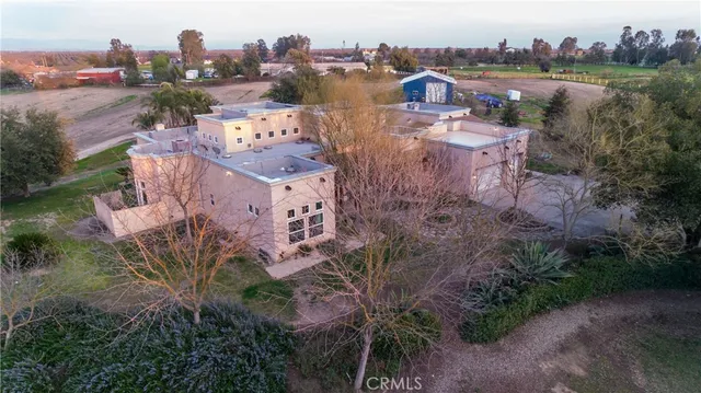 a view of a terrace with a garden
