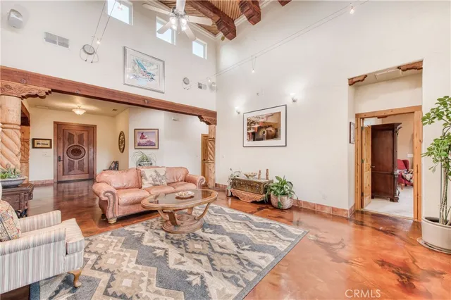 a living room with furniture