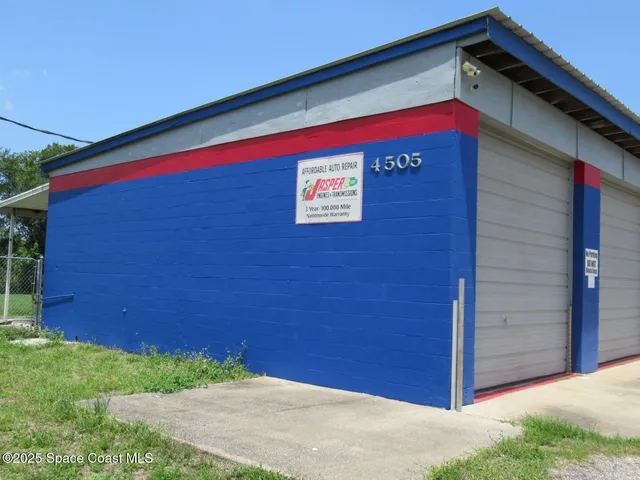 a view of a red door