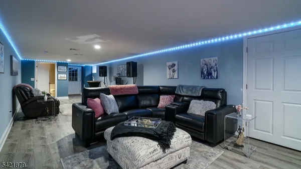 a living room with furniture and a couch