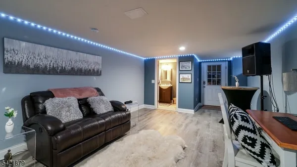 a living room with furniture and a couch