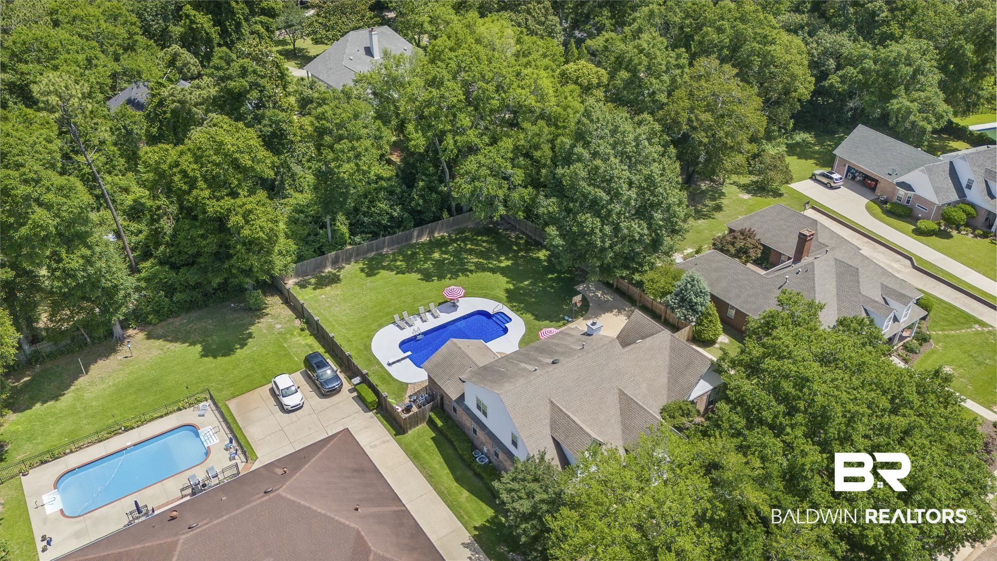 402 Potters Mills Road Daphne, AL 36526 - Photo 42 of 45 Aerial view of a pool