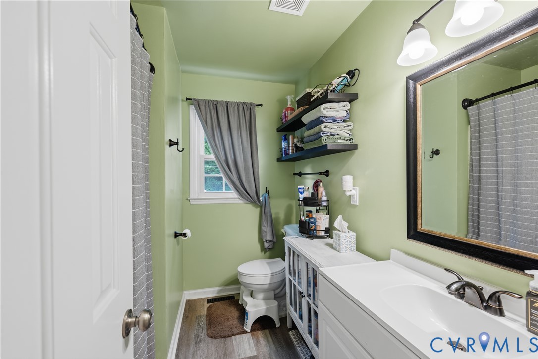 20108 Eugene Drive Sutherland, VA 23885 - Photo 18 of 41 a bathroom with a sink a toilet and a mirror