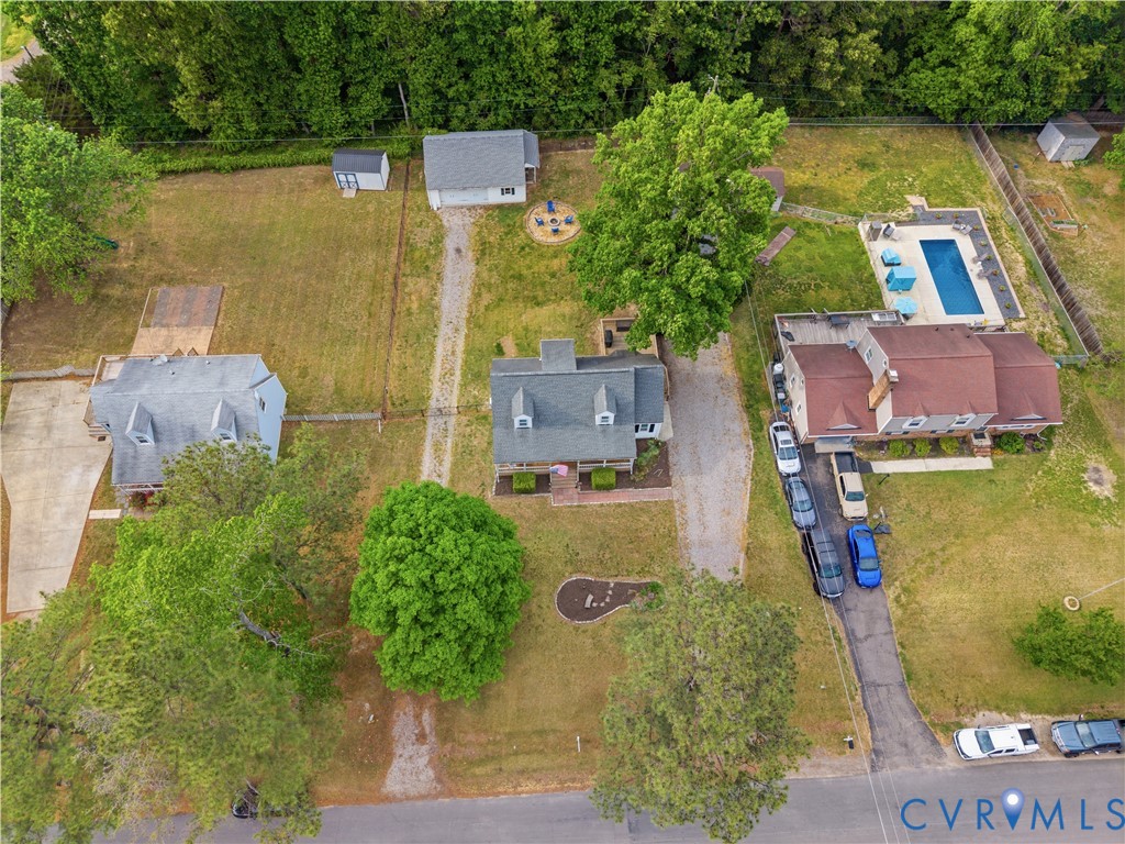 20108 Eugene Drive Sutherland, VA 23885 - Photo 34 of 41 an aerial view of a house with a yard basket ball court and outdoor seating