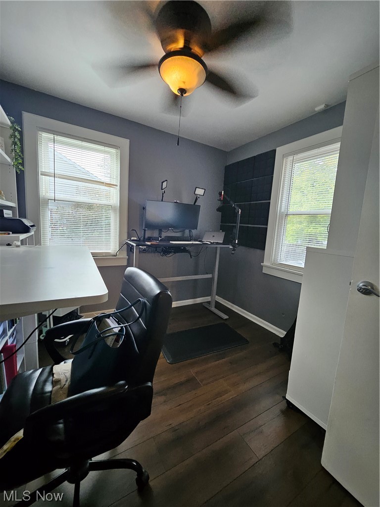 19714 Drake Road Strongsville, OH 44149 - Photo 20 of 32 Hardwood floored office with ceiling fan