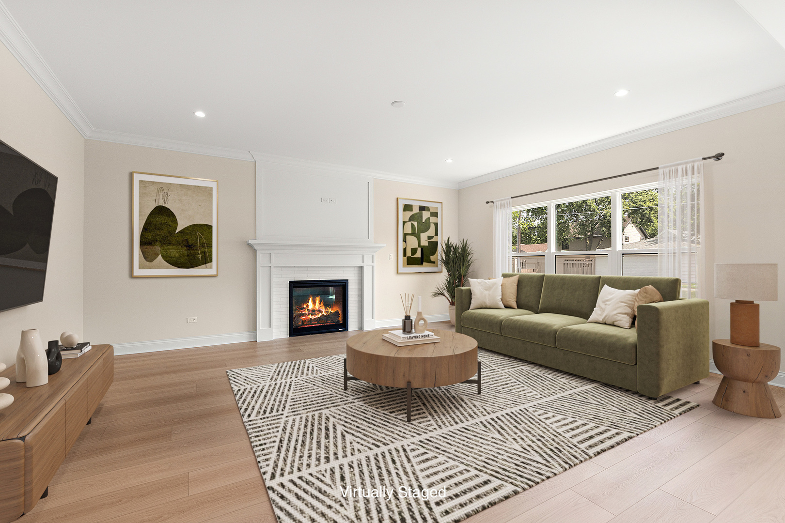 700 Czacki Street Lemont, IL 60439 - Photo 10 of 30 a living room with furniture a window and a fireplace