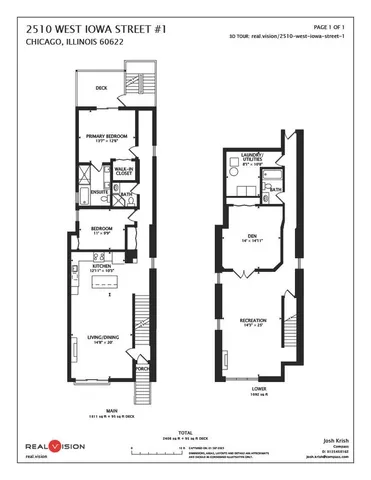 $715,000 | 2510 West Iowa Street, Unit 1, Chicago, IL 60622