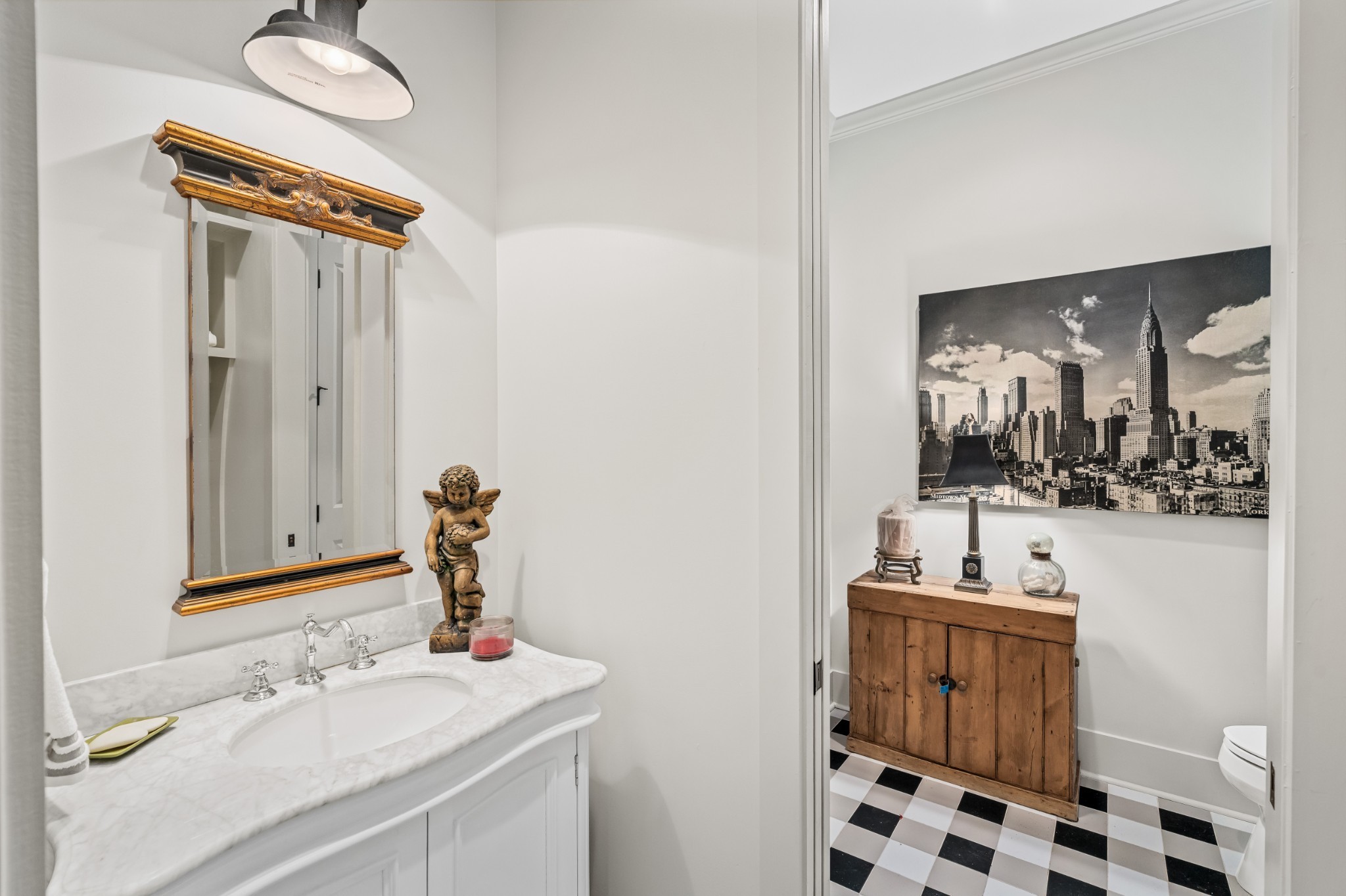 5566 Hill Road Brentwood, TN 37027 - Photo 22 of 62 a bathroom with a sink vanity granite and a mirror