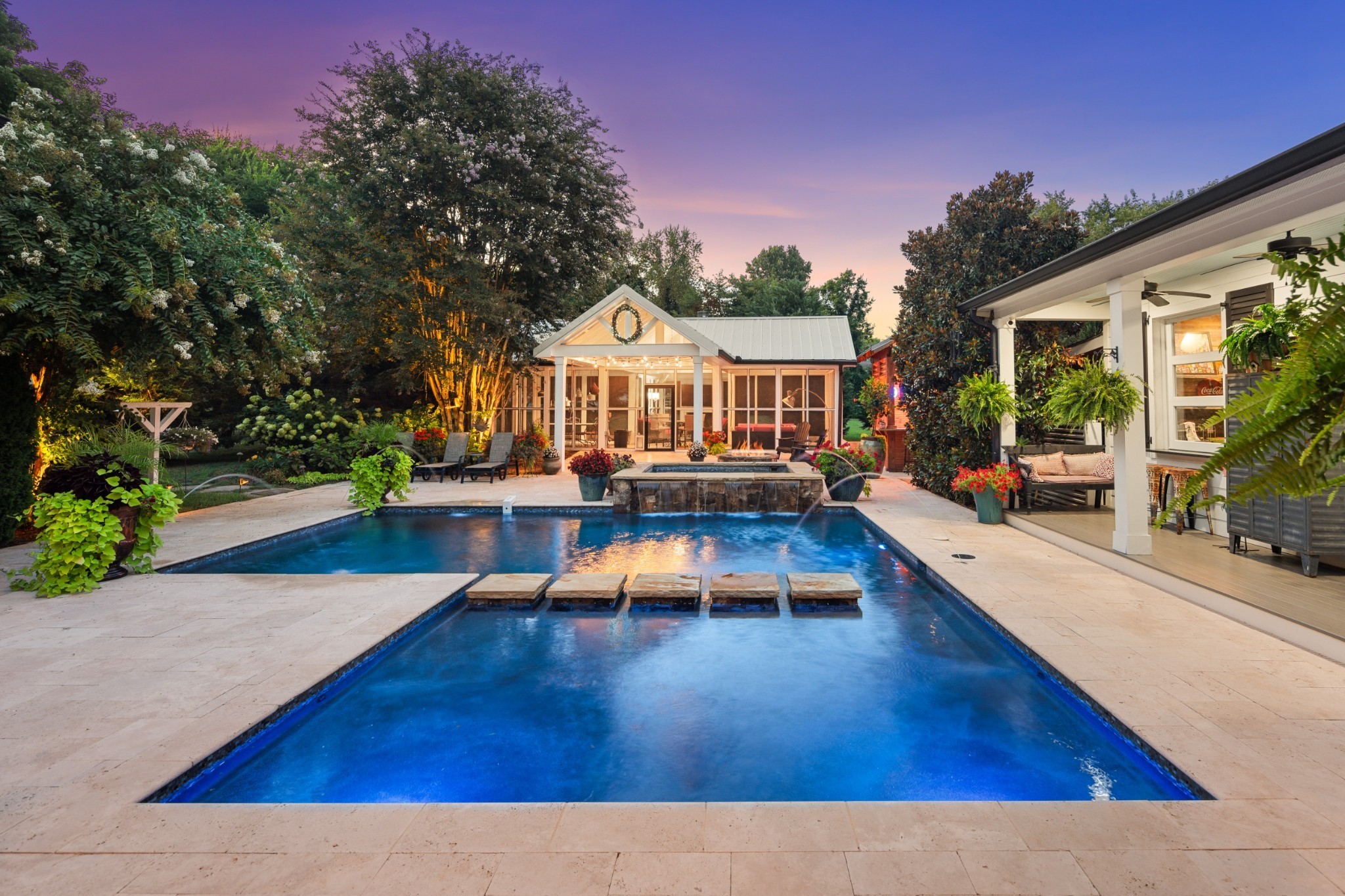 5566 Hill Road Brentwood, TN 37027 - Photo 6 of 62 a view of swimming pool with lounge chair and garden