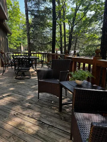 a view of a bench in the roof deck