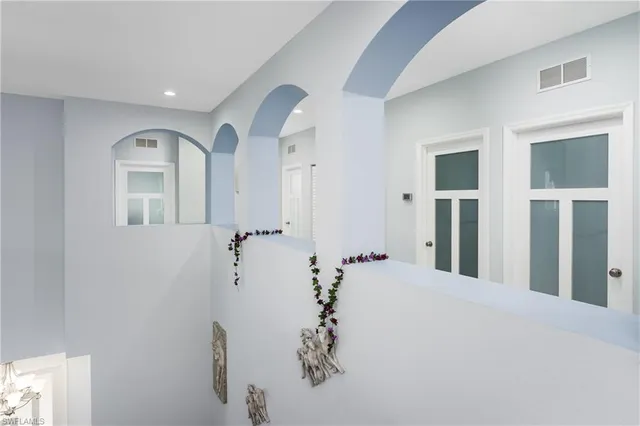 a large room with window in it