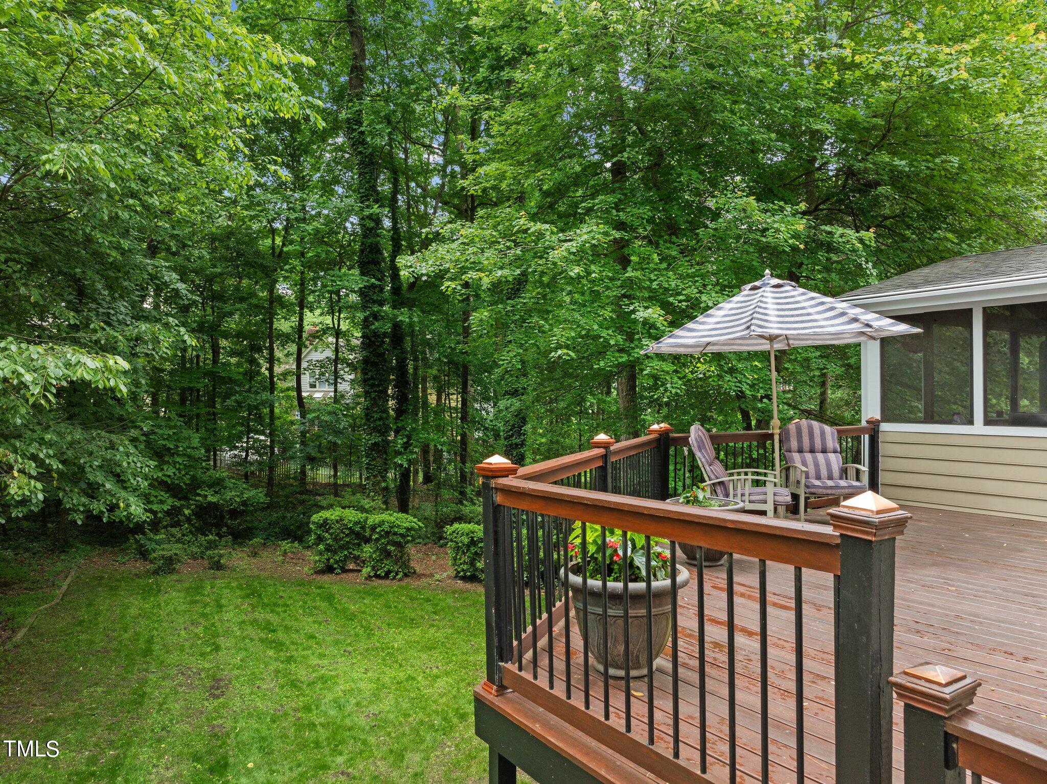 8116 Coleraine Court Raleigh, NC 27615 - Photo 28 of 58 a view of a deck with furniture and a yard