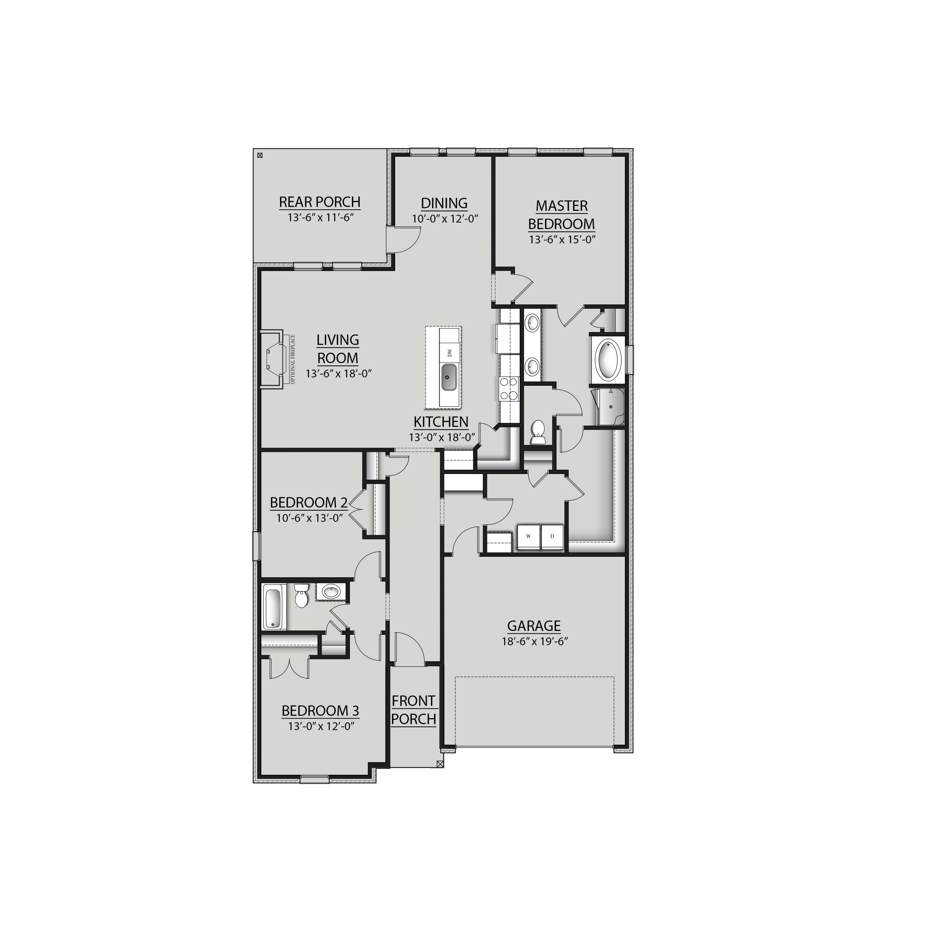 Tbd Perch Place Freeport, FL 32439 - Photo 3 of 3 Trillium BHT4 Floor Plan