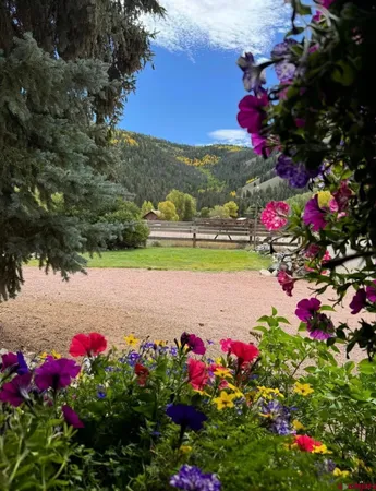 a view of a lake with a yard