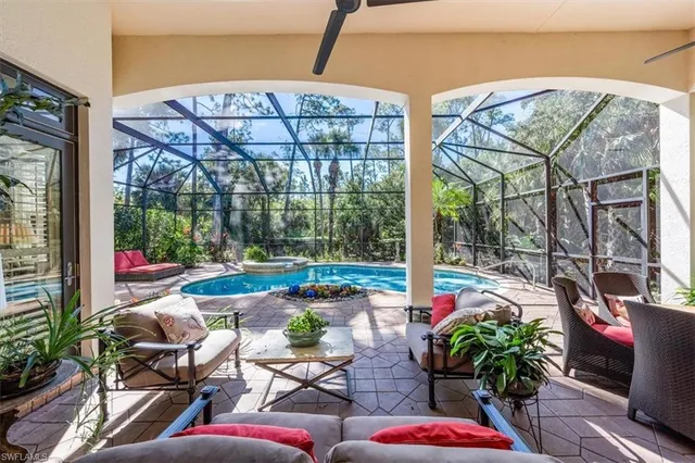 a outdoor living space with furniture