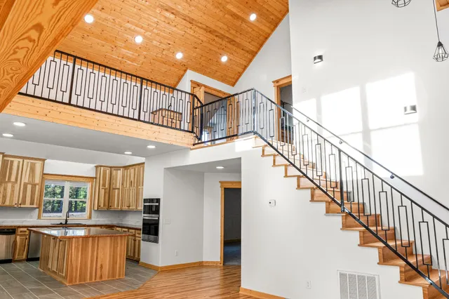 a view of a kitchen from the hallway
