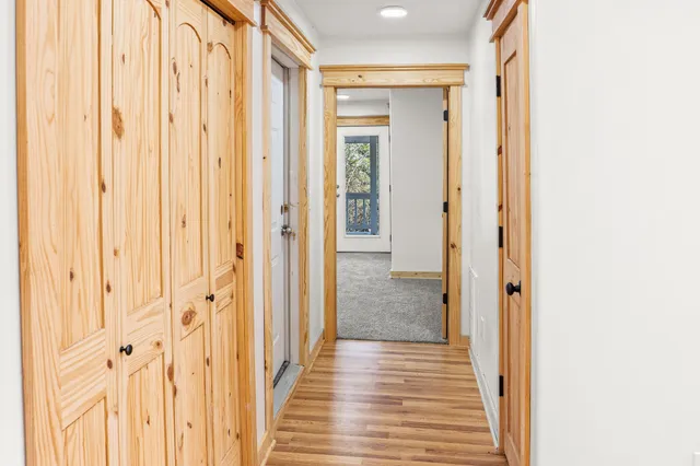 a view of a forest from balcony
