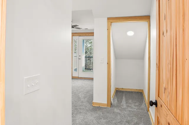 a view of a lake with a mountain in the background