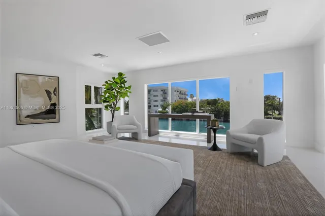 a large white bed in a white room