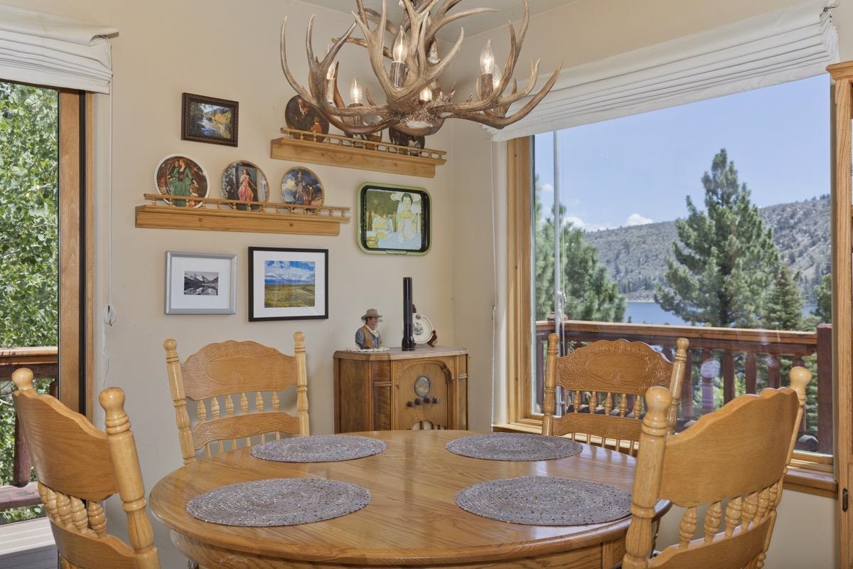 11650 Twin Lakes Road Bridgeport, CA 93517 - Photo 14 of 39 Dining area featuring a chandelier