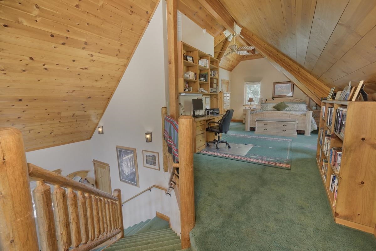 11650 Twin Lakes Road Bridgeport, CA 93517 - Photo 19 of 39 Office space featuring wooden ceiling and carpet floors