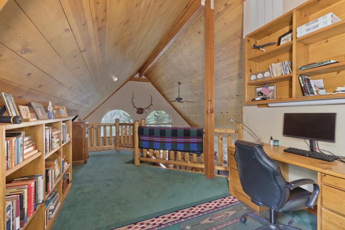 11650 Twin Lakes Road Bridgeport, CA 93517 - Photo 22 of 39 Office space featuring carpet and wooden ceiling