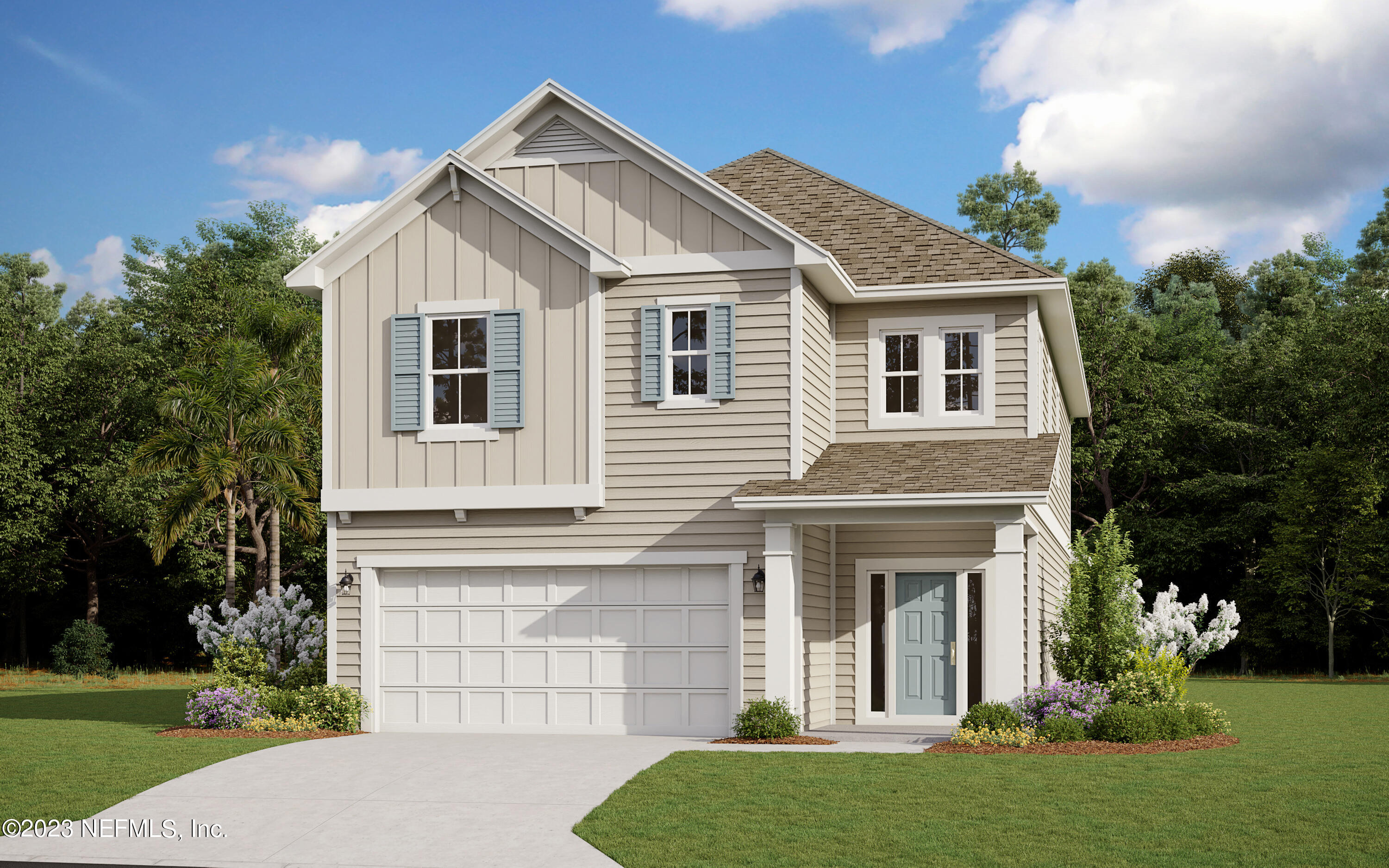 47 Goldcrest Way St. Augustine, FL 32092 - Photo 1 of 10 a front view of a house with a yard and garage