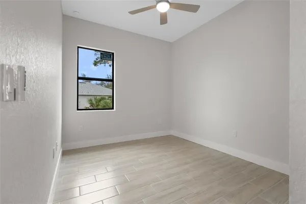 an empty room with a window