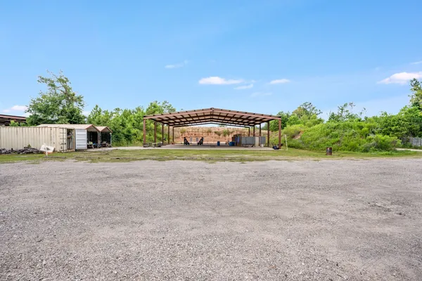 a house view with a garden space