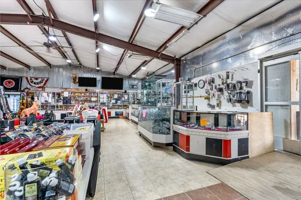 a view of a dining area with furniture