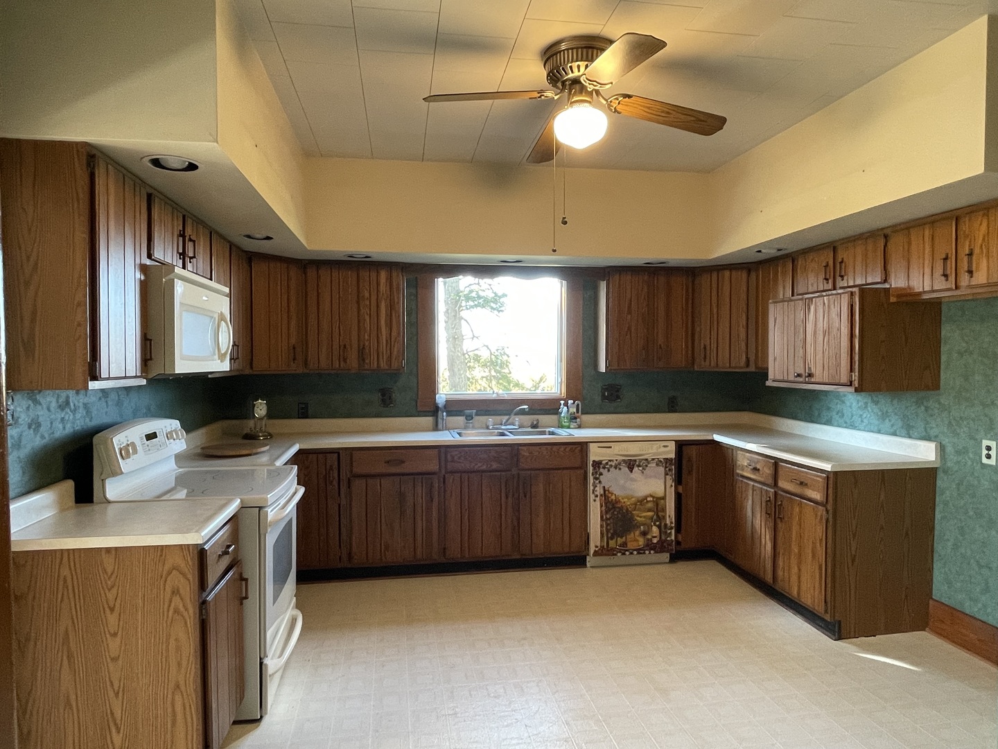 16580 West 5000S Road Buckingham, IL 60917 - Photo 10 of 35 a kitchen with stainless steel appliances granite countertop a sink dishwasher stove and cabinets