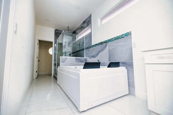 a view of a flower in a garden